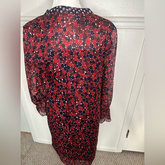 Diane Von Furstenberg Kourtni 100% Silk Chiffon Shift Dress Size 8 - Picture 8 of 15